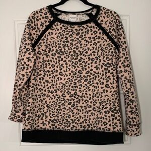 Chico's Size 1 Leopard Print Top - Pink and Gray‎ Soft 025